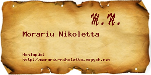 Morariu Nikoletta névjegykártya